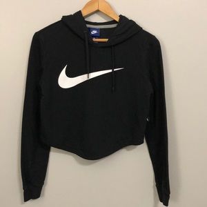 Nike Black Cropped Hoodie Medium